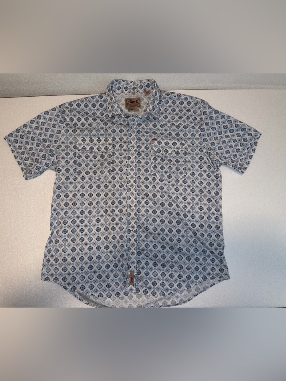 Rafter C Short Sleeve Pearl Snap Button down shirt 4XB